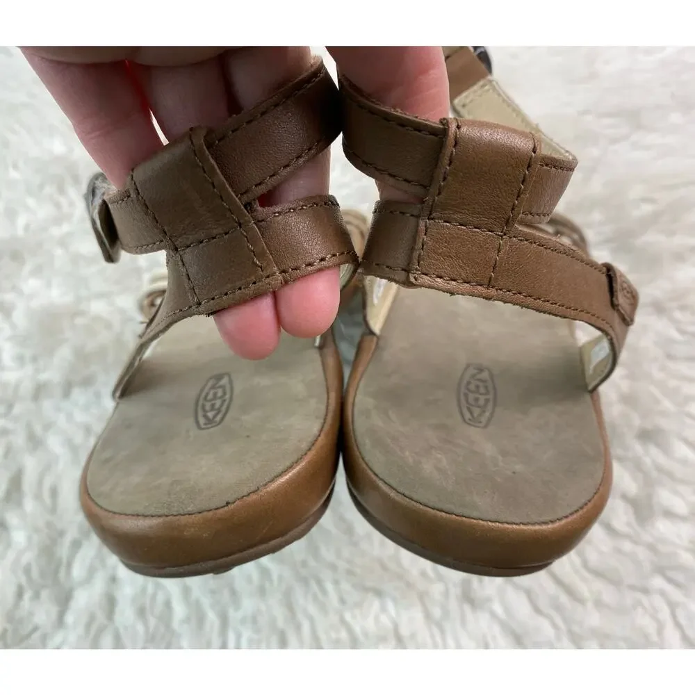 KEEN Women's Size 10.5 Brown Cream Strappy Slingback Ankle Strap Sandals * - Picture 5 of 11